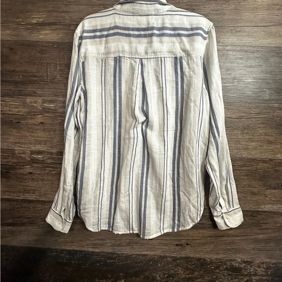 Lucky Brand Blue and White Striped Button Down Shirt - Picture 8 of 9